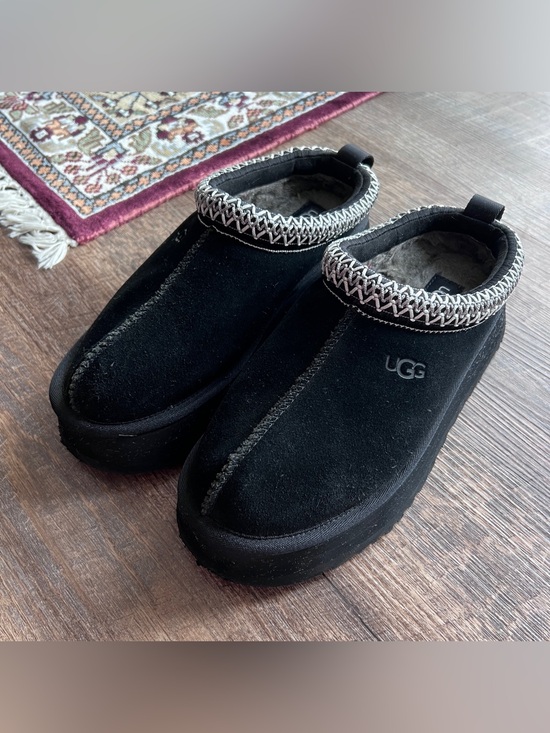 UGG Shoes - UGG  Tazz Black Suede Slip-On Platform Clog  size 7